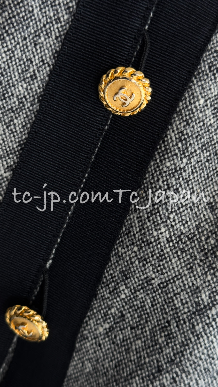 CHANEL 88A Vintage Naomi Campbell Gray Ribbon Bow Dress 40 シャネル ヴィンテージ・グレー・リボン・ワンピース 即発