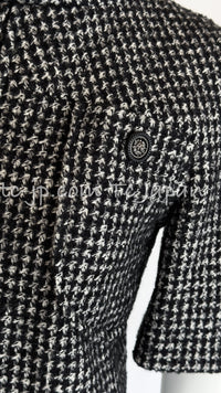 CHANEL 14B Black White Wool Silk Tweed Dress 34 シャネル ブラック ホワイト ウール シルク ツイード ワンピース 即発
