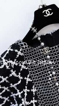 CHANEL 09S Black White Sequin Dress 36 シャネル ブラック ホワイト スパンコール ワンピース 即発