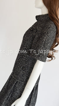 CHANEL 14B Black White Wool Silk Tweed Dress 34 シャネル ブラック ホワイト ウール シルク ツイード ワンピース 即発