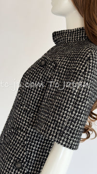 CHANEL 14B Black White Wool Silk Tweed Dress 34 シャネル ブラック ホワイト ウール シルク ツイード ワンピース 即発