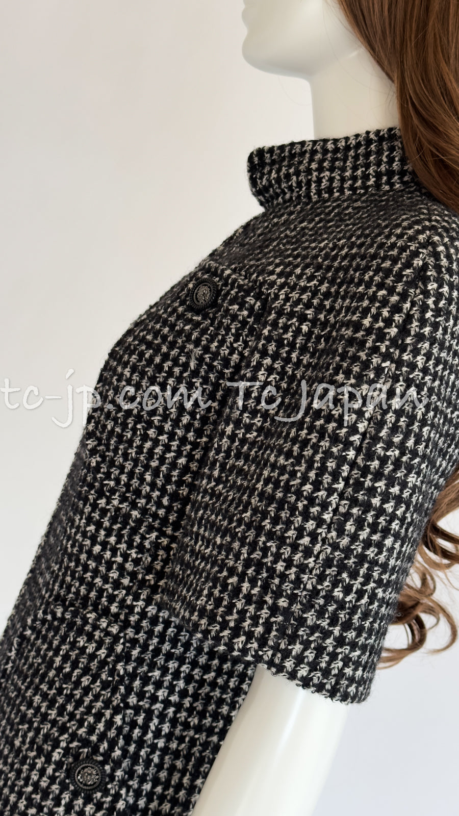 CHANEL 14B Black White Wool Silk Tweed Dress 34 シャネル ブラック ホワイト ウール シルク ツイード ワンピース 即発