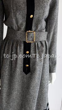 CHANEL 88A Vintage Naomi Campbell Gray Ribbon Bow Dress 40 シャネル ヴィンテージ・グレー・リボン・ワンピース 即発