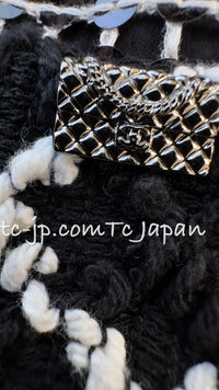 CHANEL 09S Black White Sequin Dress 36 シャネル ブラック ホワイト スパンコール ワンピース 即発