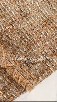 CHANEL 05S Gold Metallic Woven Tweed Dress 38 40 シャネル ゴールド メタリック ツイード ワンピース 即発
