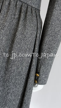 CHANEL 88A Vintage Naomi Campbell Gray Ribbon Bow Dress 40 シャネル ヴィンテージ・グレー・リボン・ワンピース 即発