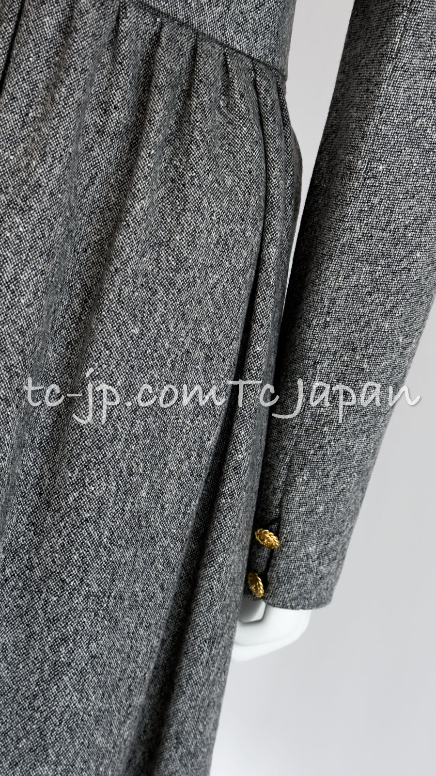 CHANEL 88A Vintage Naomi Campbell Gray Ribbon Bow Dress 40 シャネル ヴィンテージ・グレー・リボン・ワンピース 即発