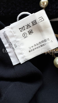 CHANEL 21PS Navy Chain Link Accent Cotton Dress 34 シャネル ネイビー チェーン装飾 コットン ワンピース 即発