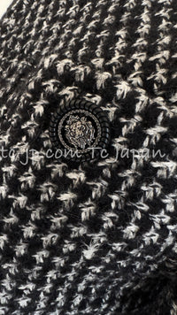 CHANEL 14B Black White Wool Silk Tweed Dress 34 シャネル ブラック ホワイト ウール シルク ツイード ワンピース 即発