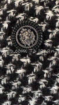 CHANEL 14B Black White Wool Silk Tweed Dress 34 シャネル ブラック ホワイト ウール シルク ツイード ワンピース 即発