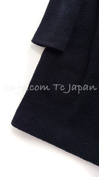 CHANEL 21PS Navy Chain Link Accent Cotton Dress 34 シャネル ネイビー チェーン装飾 コットン ワンピース 即発