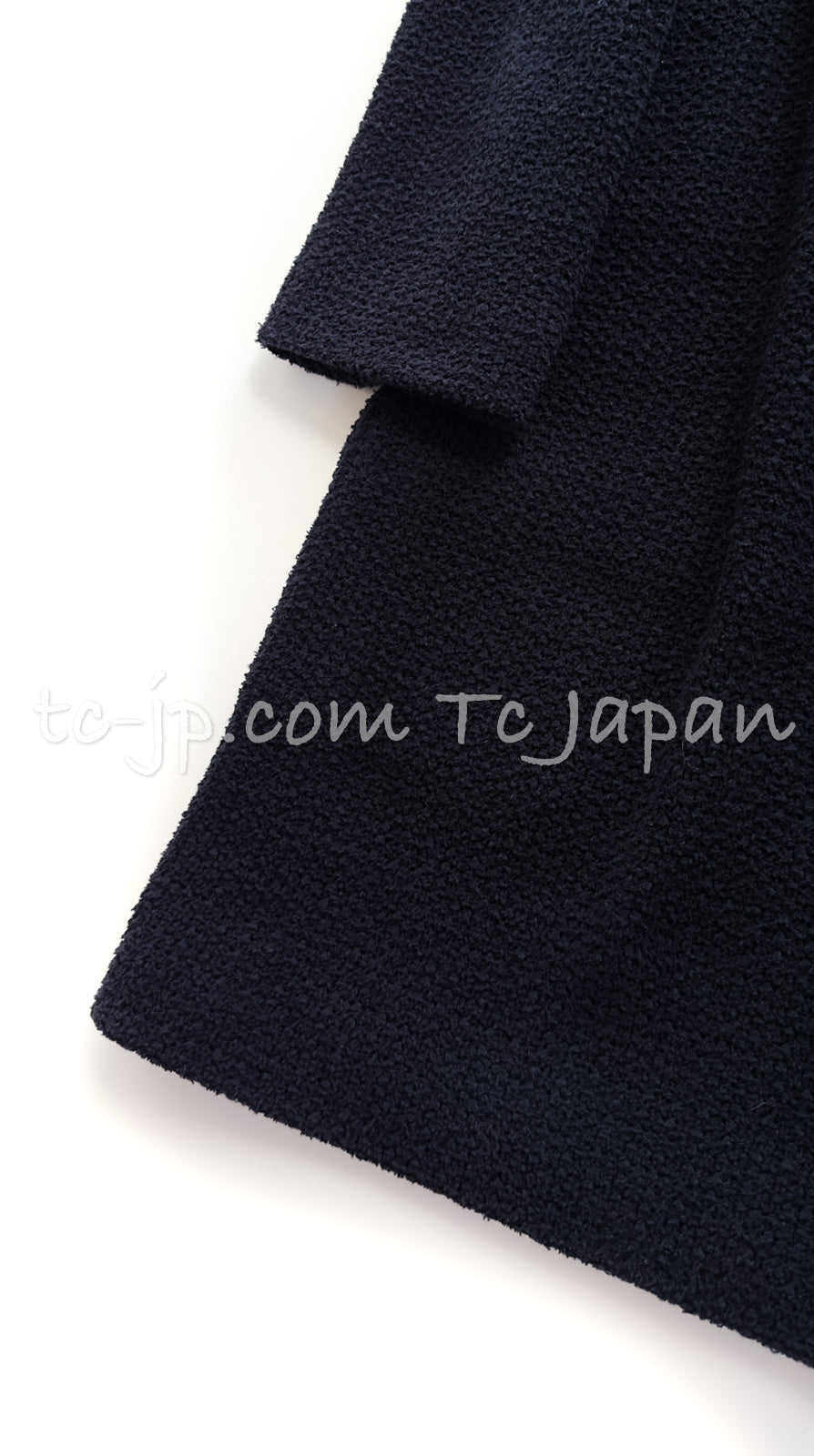 CHANEL 21PS Navy Chain Link Accent Cotton Dress 34 シャネル ネイビー チェーン装飾 コットン ワンピース 即発
