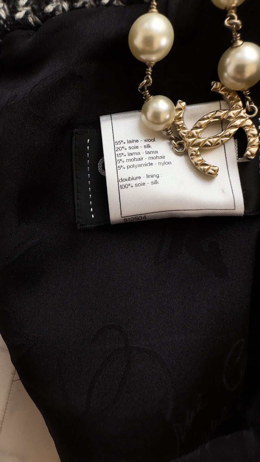 CHANEL 14B Black White Wool Silk Tweed Dress 34 シャネル ブラック ホワイト ウール シルク ツイード ワンピース 即発