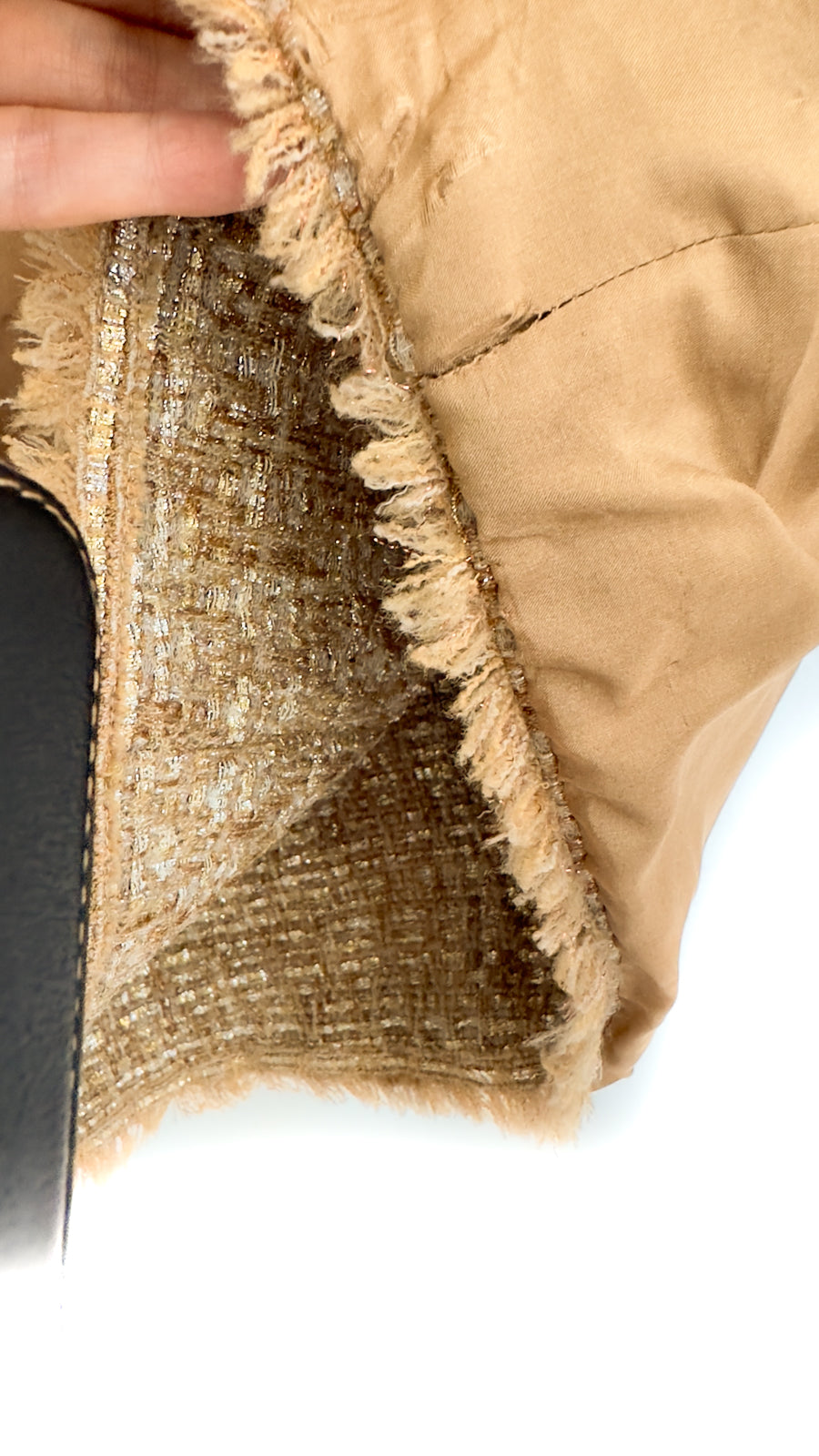 CHANEL 05S Gold Metallic Woven Tweed Dress 38 40 シャネル ゴールド メタリック ツイード ワンピース 即発