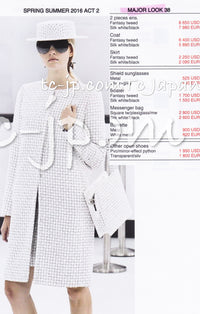CHANEL 16S Black White Matelasse Plaid Print Coat 34 36 シャネル ブラック ホワイト マトラッセ コート 即発