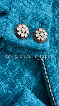 CHANEL 19A Blue Riders Wool Tweed Jacket 38 40 シャネル ブルー ライダース ウール ツイード ジャケット 即発