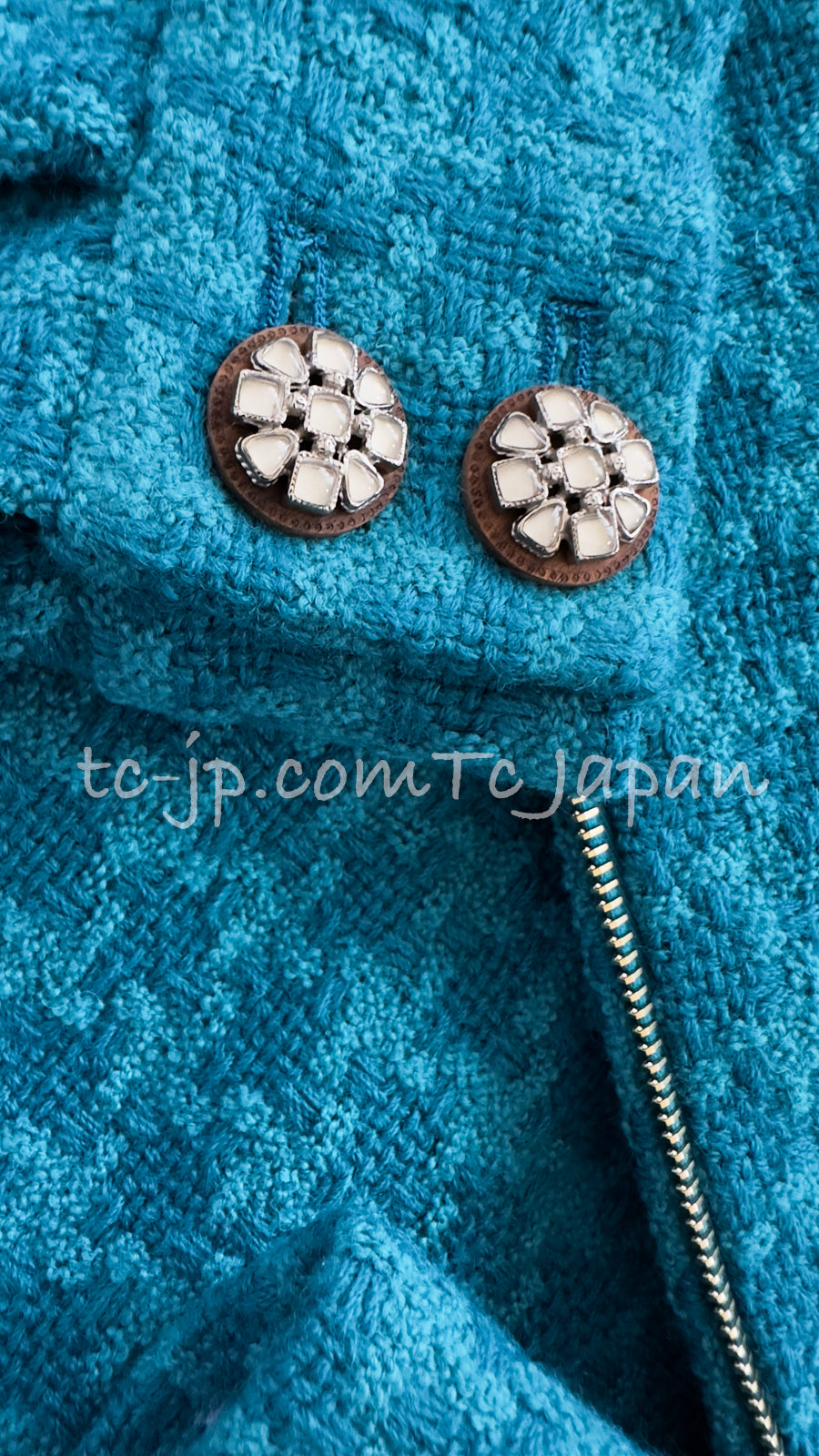 CHANEL 19A Blue Riders Wool Tweed Jacket 38 40 シャネル ブルー ライダース ウール ツイード ジャケット 即発