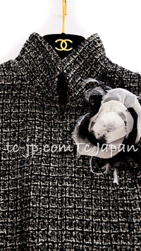CHANEL 12A Black Gray Metallic Zipper Tweed Jacket 36 38 シャネル ブラック グレー メタリック ジッパー ツイード ジャケット 即発