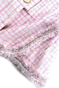 CHANEL 13C Pale Pink Stand Color Tweed Jacket 34 シャネル ペール ピンク スタンドカラー ジャケット 即発