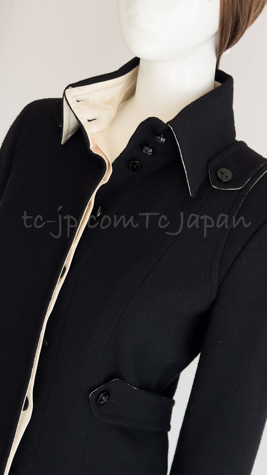 CHANEL 06A Black Wool Tweed Jacket Skirt Suit 38 シャネル ブラック ウール ジャケット スカート スーツ 即発