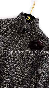 CHANEL 12A Black Gray Metallic Zipper Tweed Jacket 36 38 シャネル ブラック グレー メタリック ジッパー ツイード ジャケット 即発