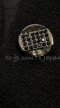 CHANEL 12C Black Rhinestone Buttons Jacket 36 40 42 シャネル ブラック ラインストーン ボタン ジャケット 即発