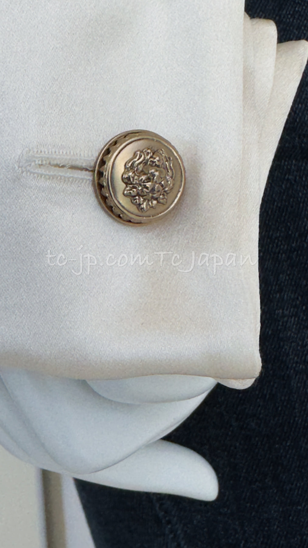CHANEL 03A Black Ivory Collar Velvet Cotton Jacket 38 シャネル ブラック アイボリー 襟  ベルベット コットン ジャケット 即発