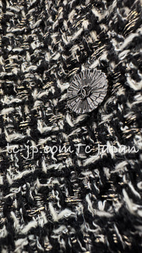 CHANEL 12A Black Gray Metallic Zipper Tweed Jacket 36 38 シャネル ブラック グレー メタリック ジッパー ツイード ジャケット 即発