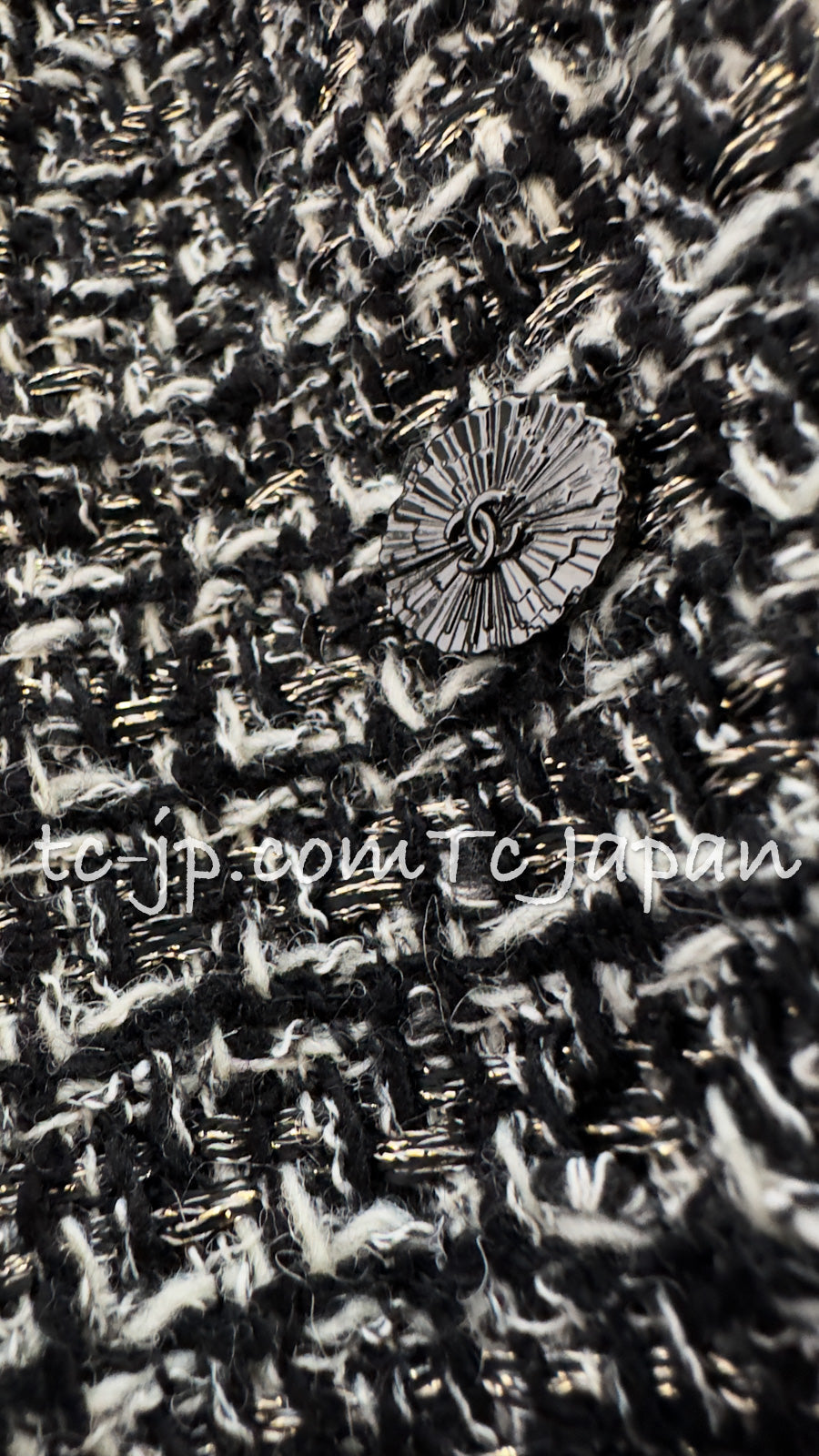 CHANEL 12A Black Gray Metallic Zipper Tweed Jacket 36 38 シャネル ブラック グレー メタリック ジッパー ツイード ジャケット 即発