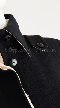 CHANEL 06A Black Wool Tweed Jacket Skirt Suit 38 シャネル ブラック ウール ジャケット スカート スーツ 即発