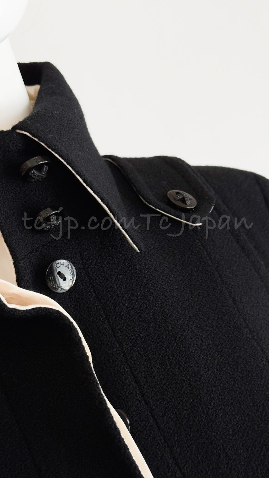 CHANEL 06A Black Wool Tweed Jacket Skirt Suit 38 シャネル ブラック ウール ジャケット スカート スーツ 即発