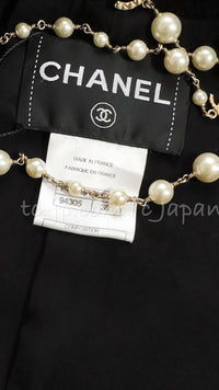 CHANEL 12C Black Rhinestone Buttons Jacket 36 40 42 シャネル ブラック ラインストーン ボタン ジャケット 即発