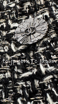 CHANEL 12A Black Gray Metallic Zipper Tweed Jacket 36 38 シャネル ブラック グレー メタリック ジッパー ツイード ジャケット 即発