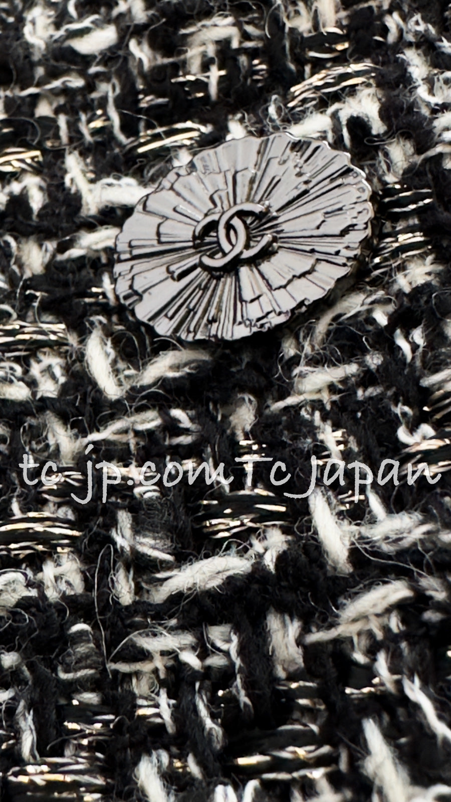 CHANEL 12A Black Gray Metallic Zipper Tweed Jacket 36 38 シャネル ブラック グレー メタリック ジッパー ツイード ジャケット 即発