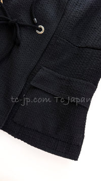 CHANEL 07C white or Black Dress jacket Coat with ribbon Suit  訳あり シャネル ブラック 胸紐・ジャケット・スカート・スーツ コート - TC JAPAN