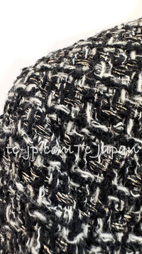 CHANEL 12A Black Gray Metallic Zipper Tweed Jacket 36 38 シャネル ブラック グレー メタリック ジッパー ツイード ジャケット 即発