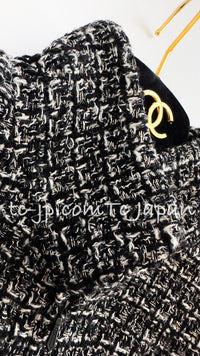 CHANEL 12A Black Gray Metallic Zipper Tweed Jacket 36 38 シャネル ブラック グレー メタリック ジッパー ツイード ジャケット 即発