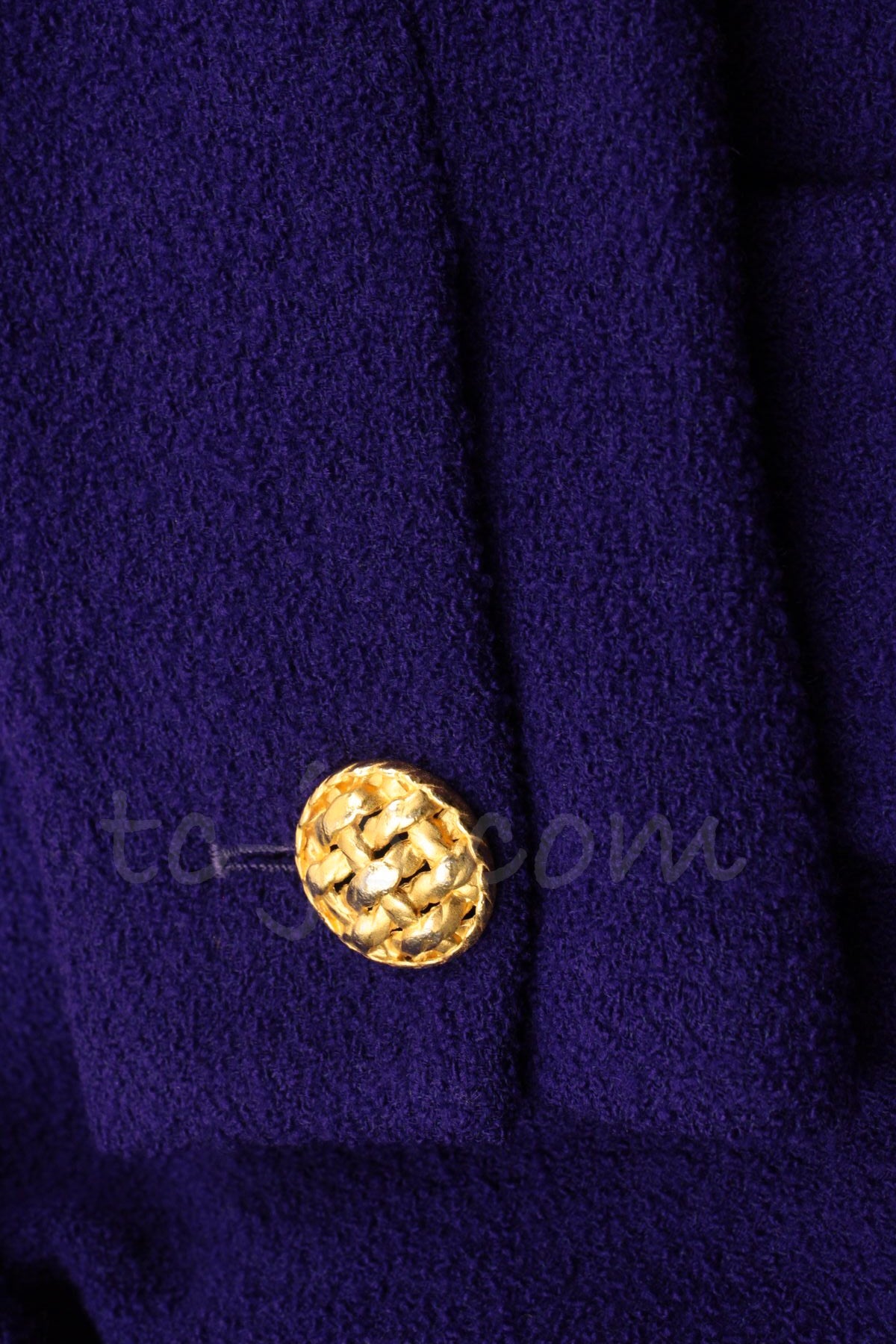 CHANEL 92A Vintage Iconic Collector's Piece Purple Wool Tweed Coat Jacket 38 シャネル ヴィンテージ パープル コレクター限定品 レア ウール ツイード コート ジャケット 即発