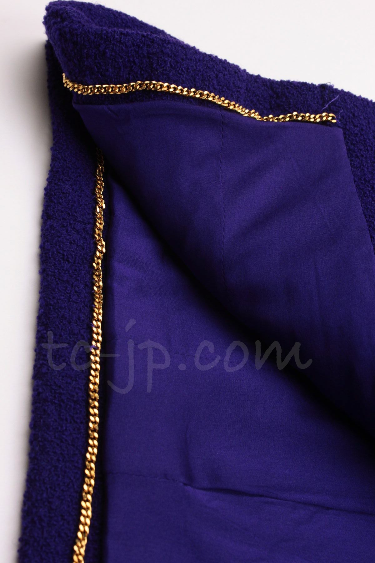 CHANEL 92A Vintage Iconic Collector's Piece Purple Wool Tweed Coat Jacket 38 シャネル ヴィンテージ パープル コレクター限定品 レア ウール ツイード コート ジャケット 即発