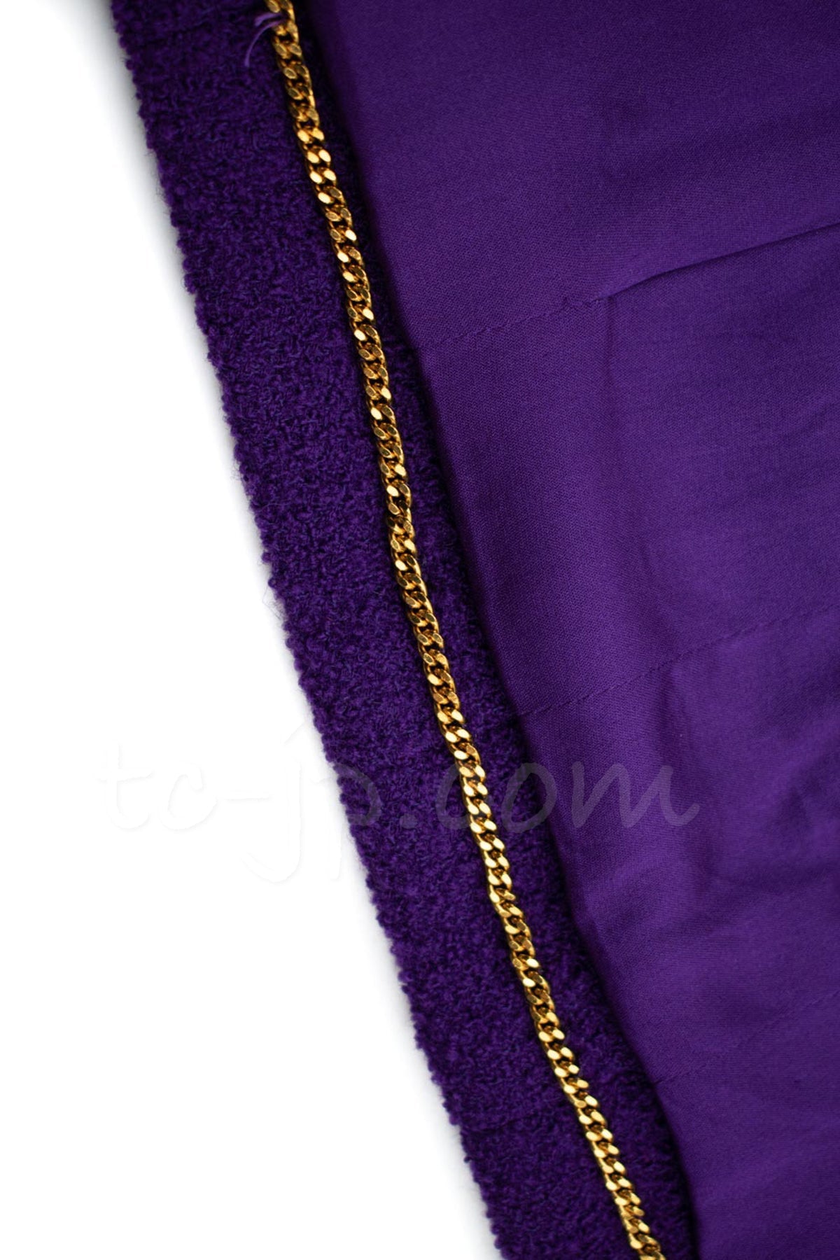 CHANEL 92A Vintage Iconic Collector's Piece Purple Wool Tweed Coat Jacket 38 シャネル ヴィンテージ パープル コレクター限定品 レア ウール ツイード コート ジャケット 即発