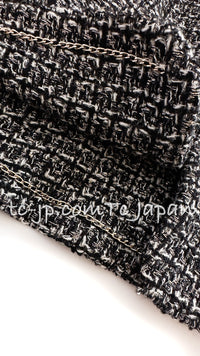 CHANEL 12A Black Gray Metallic Zipper Tweed Jacket 36 38 シャネル ブラック グレー メタリック ジッパー ツイード ジャケット 即発