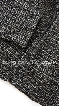 CHANEL 12A Black Gray Metallic Zipper Tweed Jacket 36 38 シャネル ブラック グレー メタリック ジッパー ツイード ジャケット 即発