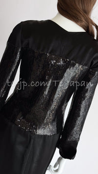 CHANEL 10PF Black Sequin Embellishments Cocktail Dress Coat 36 シャネル ブラック・スパンコール・カクテルドレス・ワンピース・コート 即発