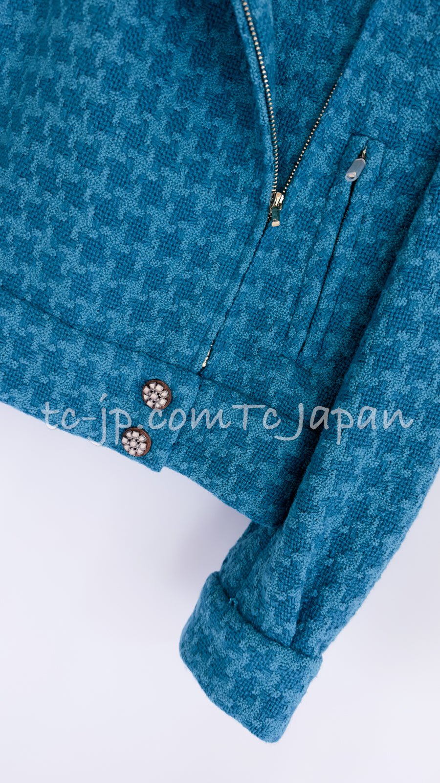 CHANEL 19A Blue Riders Wool Tweed Jacket 38 40 シャネル ブルー ライダース ウール ツイード ジャケット 即発