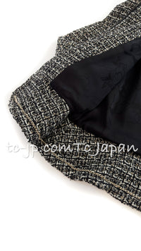 CHANEL 12A Black Gray Metallic Zipper Tweed Jacket 36 38 シャネル ブラック グレー メタリック ジッパー ツイード ジャケット 即発