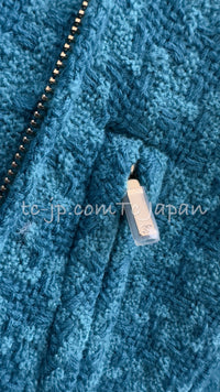 CHANEL 19A Blue Riders Wool Tweed Jacket 38 40 シャネル ブルー ライダース ウール ツイード ジャケット 即発