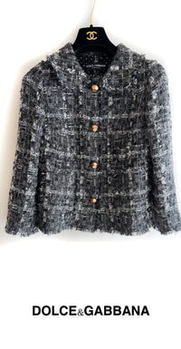 DOLCE & GABBANA Tweed Jacket 36 38 ドルチェ アンド ガッバーナ ツイード・ジャケット・ドット裏地