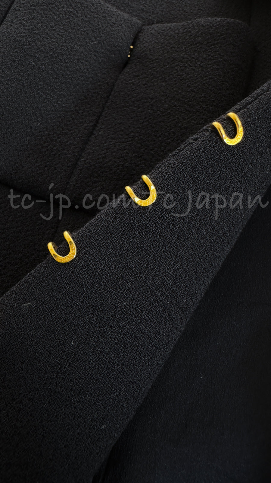 CHANEL 96A Vintage Black Dark Navy Wool Jacket Coat 34 36 38 シャネル ヴィンテージ ブラック ダークネイビー ウール ジャケット コート 即発