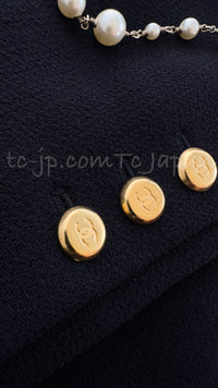 CHANEL 96A Vintage Black Dark Navy Wool Jacket Coat 34 36 38 シャネル ヴィンテージ ブラック ダークネイビー ウール ジャケット コート 即発