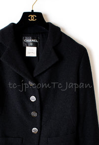 CHANEL 12C Black Rhinestone Buttons Jacket 36 40 42 シャネル ブラック ラインストーン ボタン ジャケット 即発